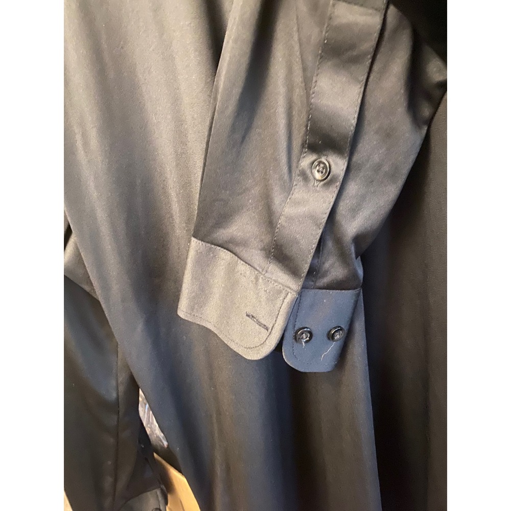Collars & Co. Dress Collar Polo Black Long Sleeve Performance Mens Shirt XL - Picture 3 of 8